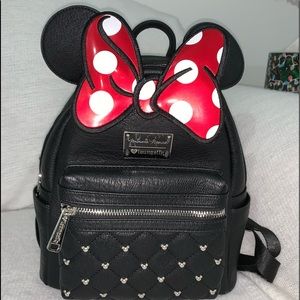 Disney Minnie Mouse Loungefly black mini backpack